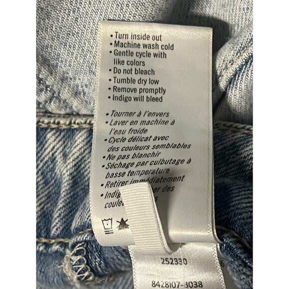 Paige Jeans Womens 27 Light Wash Panel Colorblock Straight Leg Raw Hem High Rise - Picture 9 of 12